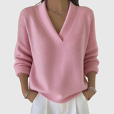 Faye | Zachte V-hals Trui in Relaxed Fit