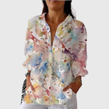 Lichte en kleurrijke bedrukte blouse