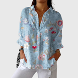 Lichte en kleurrijke gebloemde blouse