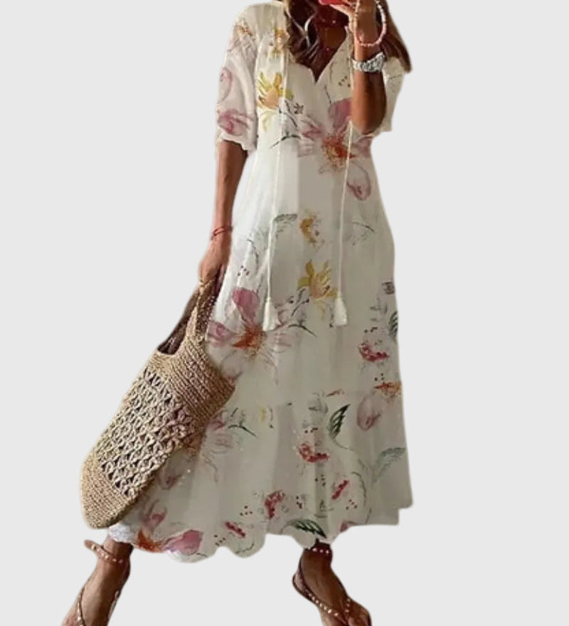 Amalia | Vintage Boho Maxi Zomerjurk