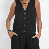 Aira - Ensemble Gilet Met Knopen & Brede Broek