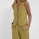 Aira - Ensemble Gilet Met Knopen & Brede Broek