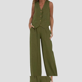 Aira - Ensemble Gilet Met Knopen & Brede Broek