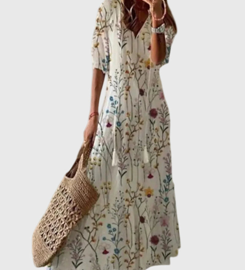 Amalia | Vintage Boho Maxi Zomerjurk