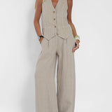 Aira - Ensemble Gilet Met Knopen & Brede Broek