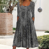 ELOWEN | MIDI JURK MET LANGE MOUWEN CASUAL