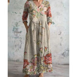 ELEANOR | MAXI JURK VINTAGE BLOEMEN