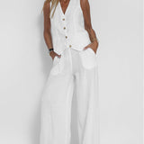 Aira - Ensemble Gilet Met Knopen & Brede Broek