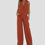 Aira - Ensemble Gilet Met Knopen & Brede Broek